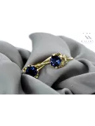  Saphir Or jaune 14 carats Style vintage vec019y